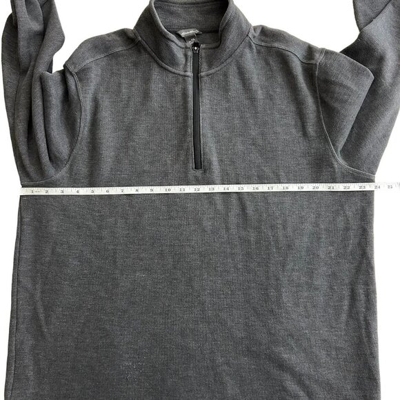 Eddie Bauer Mock Neck Sweatshirt Mens XL Tall Gray Quarter Zip Pullover - Picture 5 of 7